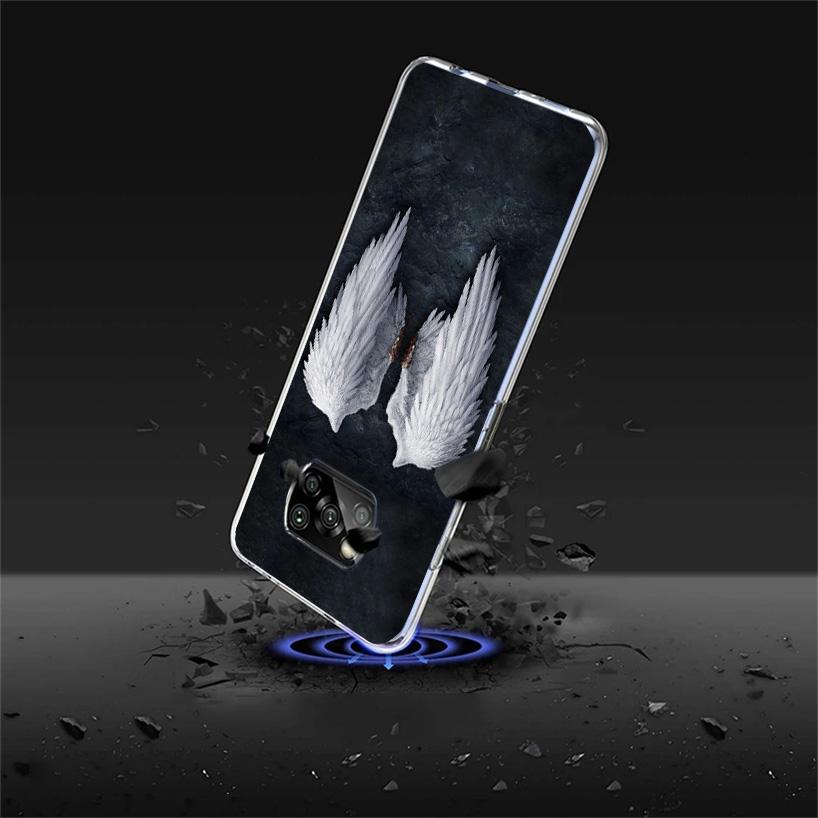 Angel Wings Feather Phone Case For Xiaomi Poco X5 X6 X7 Pro F7 Ultra M7 Redmi 15C 15 13C 13 12C 12 10 10C 10A 9 9C 9T 9A Cover P