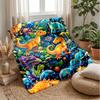 Fantasy Dinosaur World Theme Blanket Lightweight Warm Flannel Blanket Decorative Throw Blanket for Home Decoration
