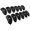 12pcs PU Leather Black Golf Club Head Cover Iron Head Cover Protector Set