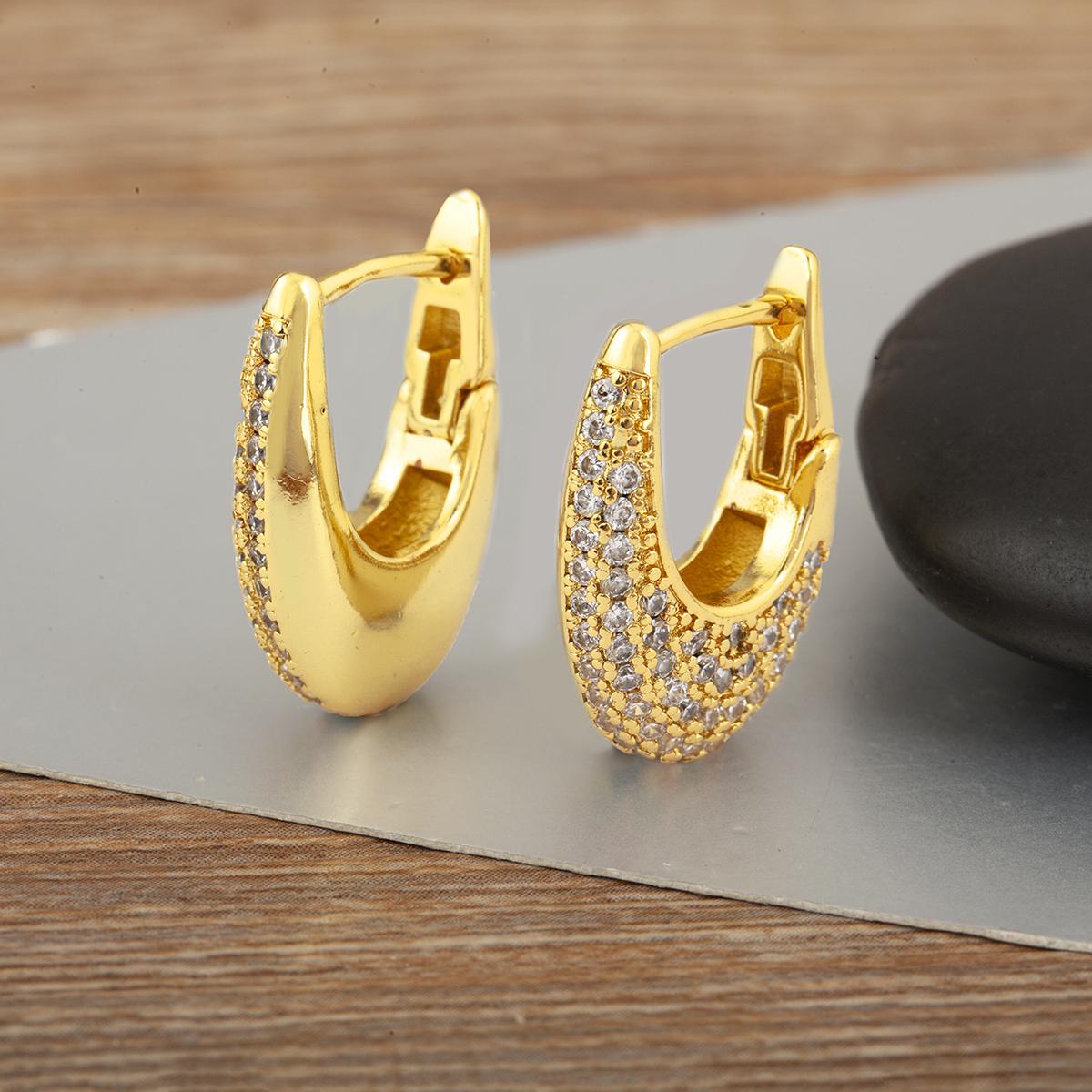 

Nidin New Popular Copper Cubic Zirconia Hoop Earrings For Women Female Elegant Aesthetic Ear Jewelry Birthday Party Gifts белый
