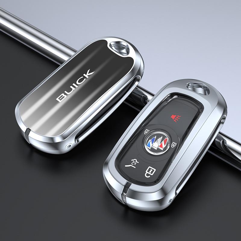 Buick LaCrosse Excelle Zinc Alloy Key Chain Cover - Protective Silver Moonlight Replacement Case.