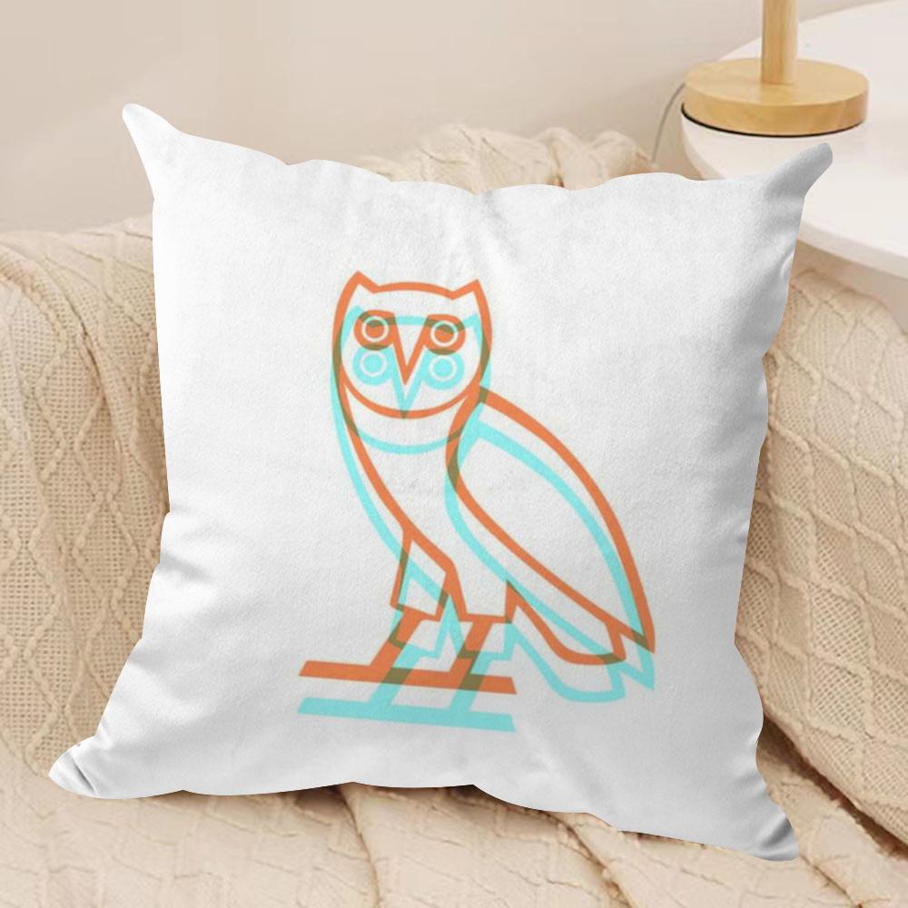 Luxury DrakeO-O-OvO O-OWLS Cushion Cover Silky Short Plush Double-Sided Printed Pillow Case for Sofa All Seasons Home Decor Gift