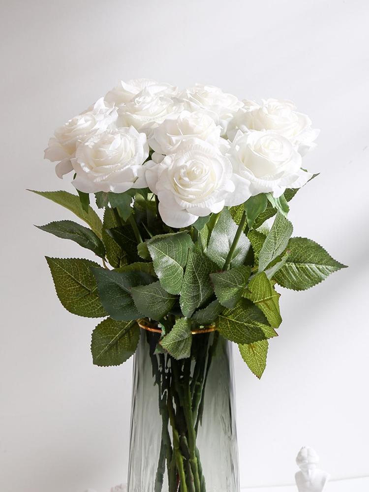 12 Stück Kunstseidenrosen, Kunstblumen, Bulk-Rosen, Blumenarrangement, Blumenstrauß für Zuhause, Hochzeit, Party, Garten, Brautdekoration