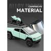 1/24 Tesla Cybertruck Camping RV Alloy Die Cast Toy Car Model Sound and Light Children's Toy Collectibles Birthday Gift