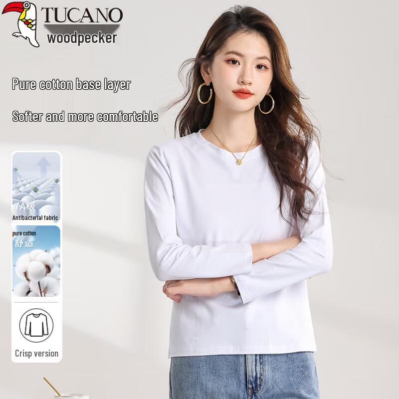 

Pekewood Women s Long Sleeve Cotton Crew Neck T-Shirt S