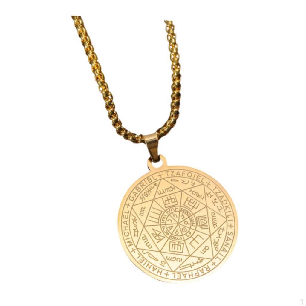 Mens Pendant Necklace 7 Archangels Fashion Sweater Chain Necklaces for Hip Hop