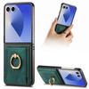 For Samsung Galaxy Z Flip7 5G Phone Case Leather Back Cover with Card Slots Kickstand