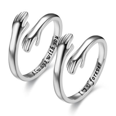 2025 New Oil Pressure Love Hug I Love You Always with You Couple Ring