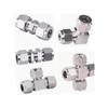 Elbow Tee Cross 1/8" 1/4" 3/8" 1/2" 3/4" 1" 3 4 5 6 8 10 -30mm OD Double Ferrule Compression Union Connector 304 Stainless Steel