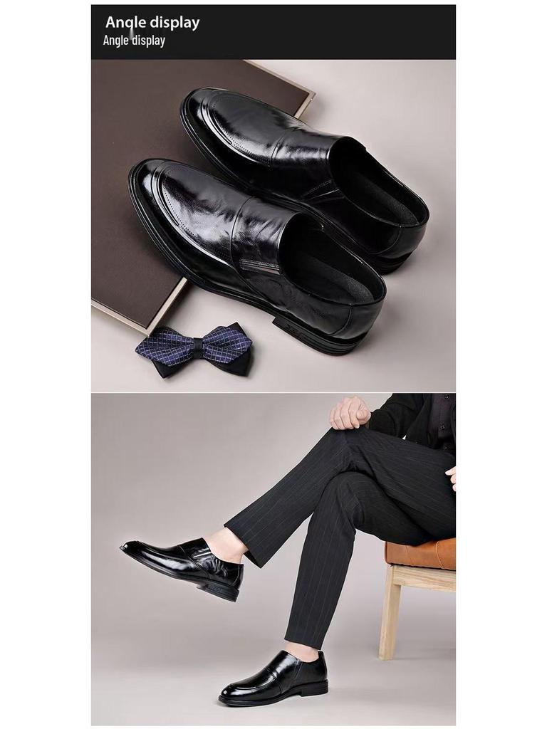 Versatile Embossed Cowhide Leather Casual Men's Shoes