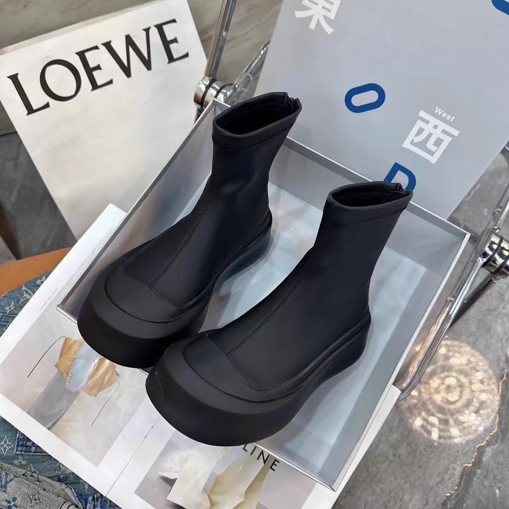 2025 New Platform Shoes Women Boots Round Toe Zipper Spring Autumn Ankle Female Botines De Mujer Chelsea Boots