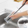 Extra Long Handle 360° Rotating Silicone Brush for Bottles and Cups