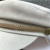 Summer Thin Imitation Cotton And Linen Breathable Versatile Cap Gold Chain Octagonal Hat Flat Top Hat Trendy Hat