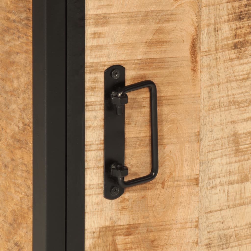 Bathroom Cabinet 40x27x180 cm Iron and Solid Mango Wood