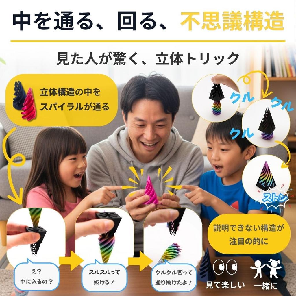 SALUDABLE Fidget Toy Pyramid Triangle Spiral Stress Relief Hand Play Toy of (Set 3)
