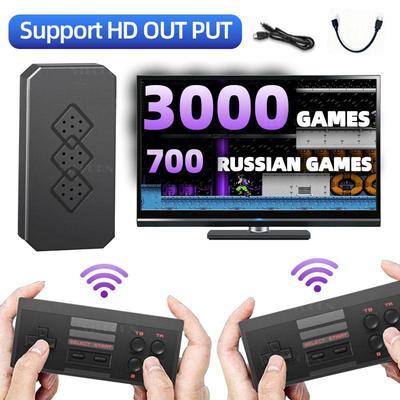 8 Bit Mini Spielekonsole Game Stick HD Ausgang Videospielkonsole 3000 Spiele für NES/Dendy/Gameboy Mit Drahtlosem Gamecontroller