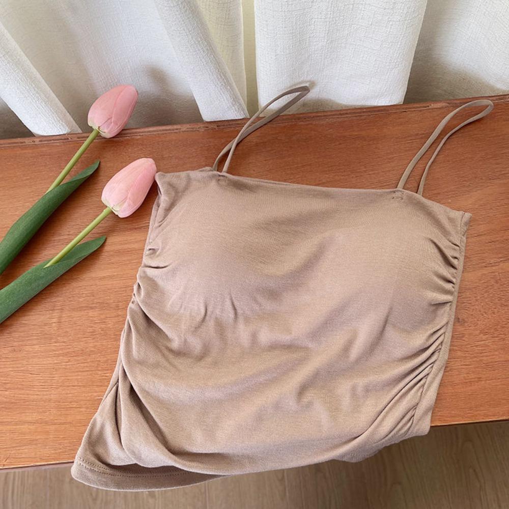 Podkładki na klatkę piersiową Crop Top Solid Halter Tank Top Kobiety Lato Camis Backless Camisole Moda Casual Top tuba Damska bez rękawów Cropped Kamizelka