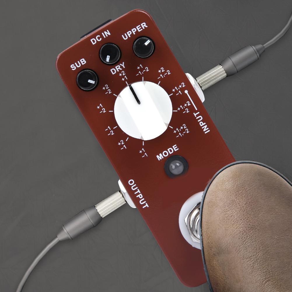 DC 9V 128mA Full Metal Shell Mini Octave Guitar Effect Pedal 11 Octave Modes True Bypass