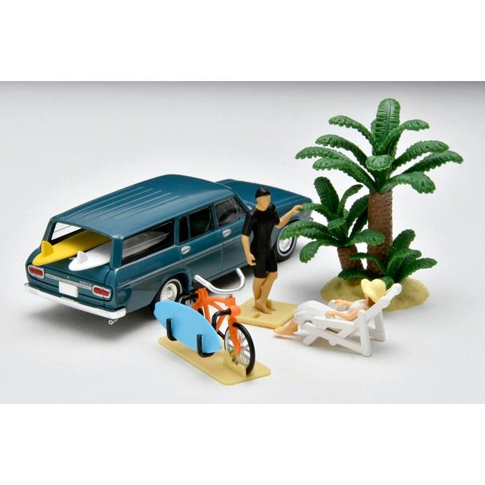 TOMYTEC Geocore64 1/64 Car Snap 19a Surfing Set + Diecast Miniature Car - Multicolor