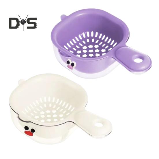 2/3 stk doble lags avløpskurver med håndtak BPA-fri multifunksjonell fruktsil avløpskurver med håndtak