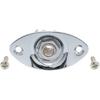 Musiclily Metall 1/4" Ovaler Gitarren-Eingangsbuchsen-Platte Ausgangsbuchsen-Platte Buchse mit Schrauben für Fender Strat Tele Style E-Gitarre, Chrom