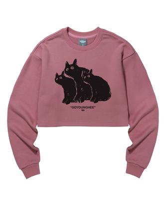 VIDEO JOCKEY Ko Young-Hee Family Crop Sweatshirt [Pink]