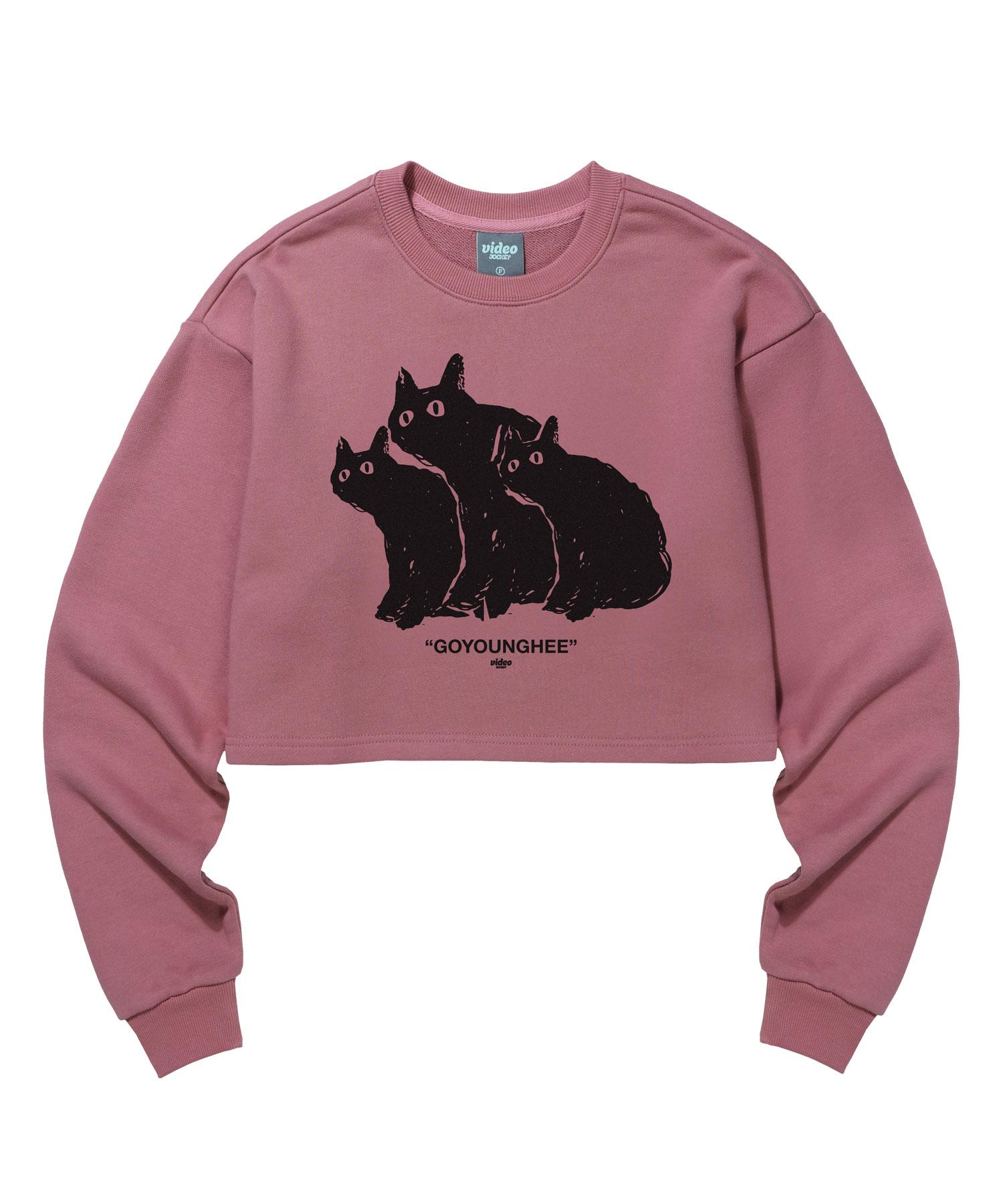 Video Jaki Ko Young-Hee Family Crop Sweatshirt [Pink] Pink/Free