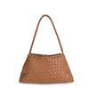 Womens Woven Leather Handbag Shoulder Bag Crossbody With Inner Pocket Medium Size Style