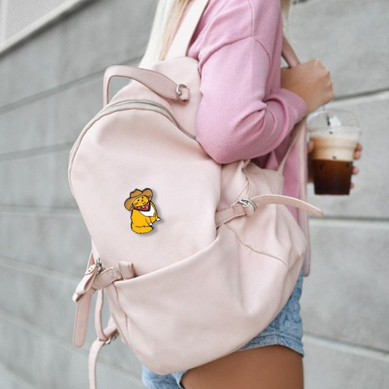 Cute Cartoon Humor Cowboy for Cat Style Brooch Children's Day Gift Western Cowboy for Cat Style Badge Funny Backpack Acc