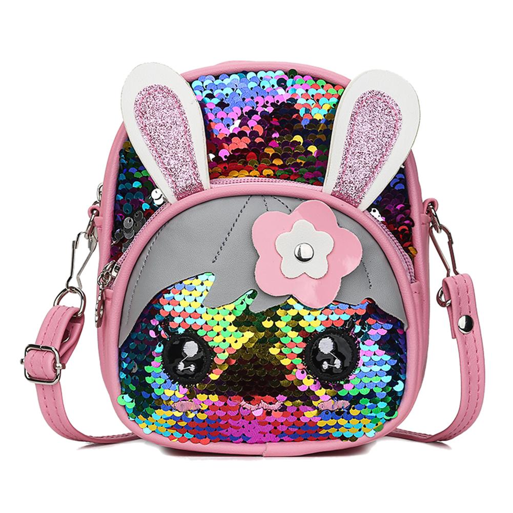 Sequin Rabbit Backpack for Girls Kids Preschool Elementary Bookbag for Elementary Toddler Rabbit School Supplies with Ears Horn