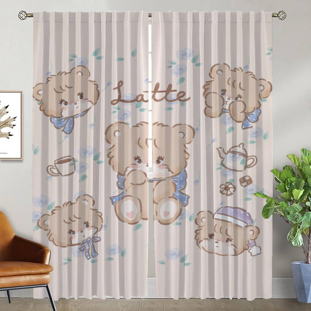 Mikko Modern Living Room Curtains for Camera Halloween Decoration Home Interior Curtains 2 Pieces Shades Tulle for Bedroom Child