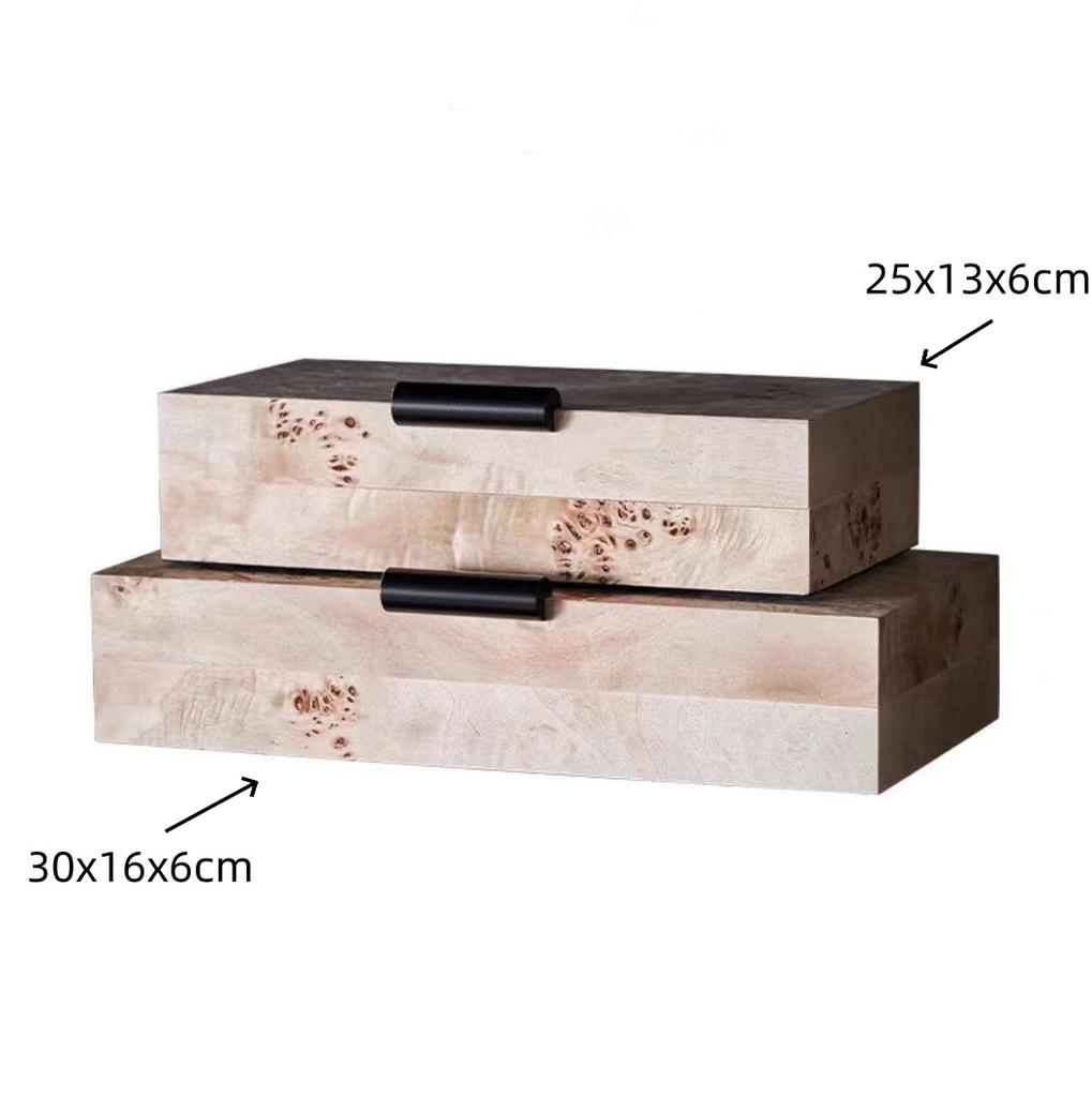 Leopard Print Storage Box Jewelry Box Rectangular Covered Sealed Desktop Storage Container Wooden Creative Ornaments