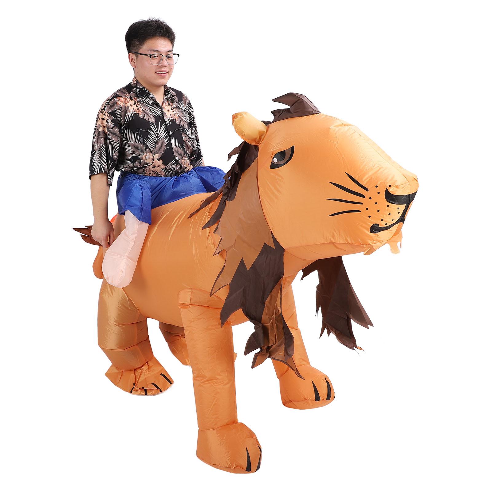 

Надувной костюм льва Смешной хвост лапы волосы Полное тело Надувной костюм льва Размер F для маскарадных вечеринок фестивалей 150