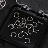 20/30/60Pcs Punk Metal 3D Nail Charms Fingertip Ring Studs Black/Silver Alloy Nail Art Decoration Manicure Supplies Accessories