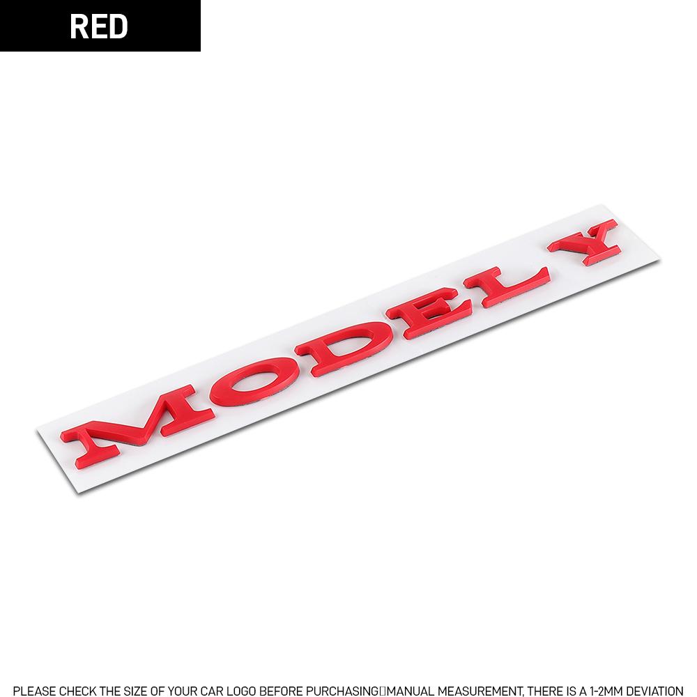 3D ABS Silver Red Black Logo Model Y X S Emblem Letters Nameplate Car Rear Trunk Badge Decal For Tesla Accessories