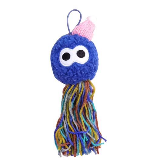 

Кошачья игрушка с кошачьей мятой, мягкий набивной мячик, жевательная игрушка, интерактивный пищащий осьминог, игрушка для прорезывания зубов у котят с разноцветными кисточками для развлечения домашних кошек синий