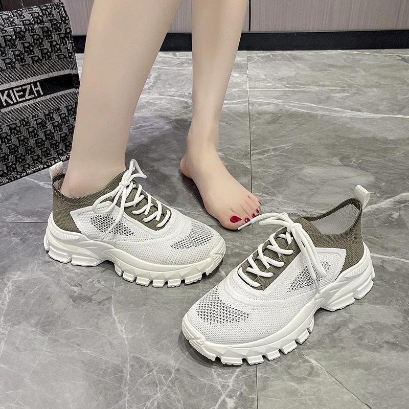 Fashion Women's Versatile Sports Shoes 2025 Spring and Autumn Breathable Outdoor Running Casual Flat Sole Comfortable Low Top Shoes