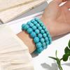 Synthetic Turquoise Bracelet Bohemian 8-14mm Round Bead Bracelet