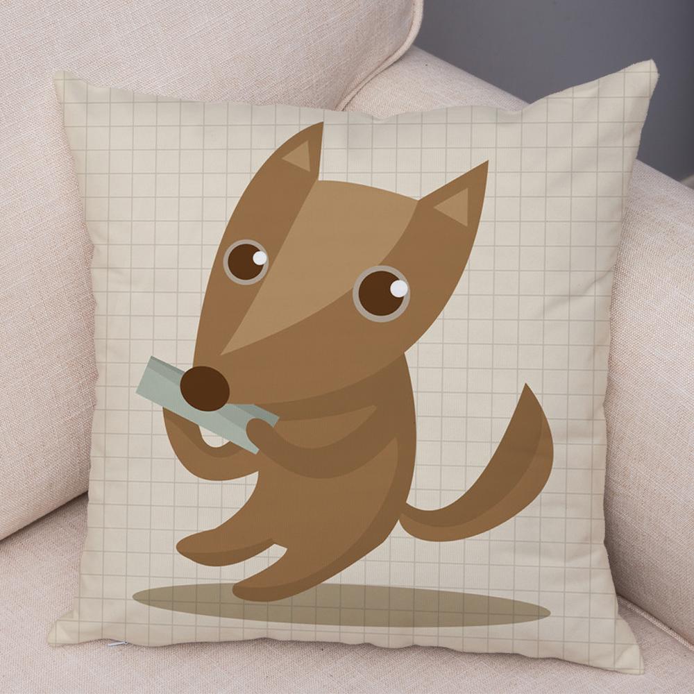 Cute Cartoon Animal Cushion Cover T Rex Dinosaur Unicorn Cat Dog Print Kids Room Decorative Pillow Case Home Gift