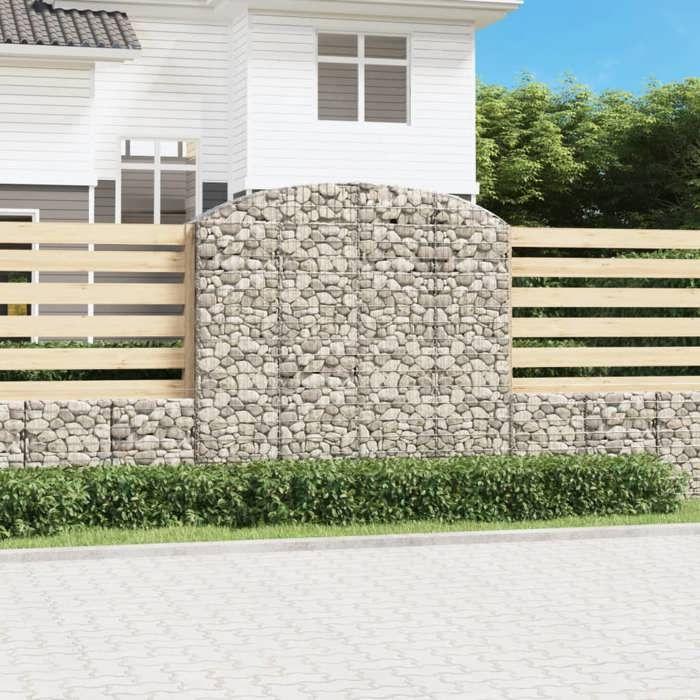 VidaXL Panier de Gabions Arqué Cage à Gabion Mur de Gabion Panier à Pierre Gabion pour Pierre Jardin Patio Extérieur 153479