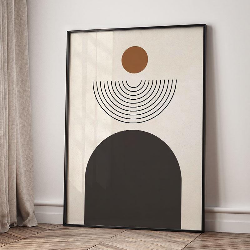 Sun Rainbow Geometry Minimalist Abstract Posters Prints Wall Art Canvas Painting Hotel Bar Wall Pictures For Living Room Decor