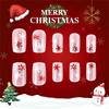 Christmas Fake Nail Square Press on Nail Snowflake Acrylic Nail Full Cover False Nail Stick on Nail Artificial Nail