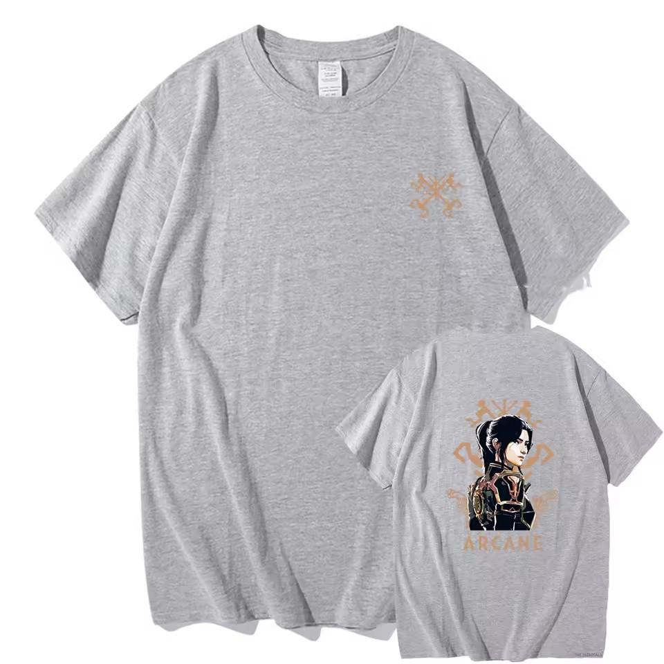 Arcane T shirt Caitlyn Kiramman T-shirts O-Neck Unisex Fashion Fans Short Sleeve Shirts Gift Vintage Streetwear Tops