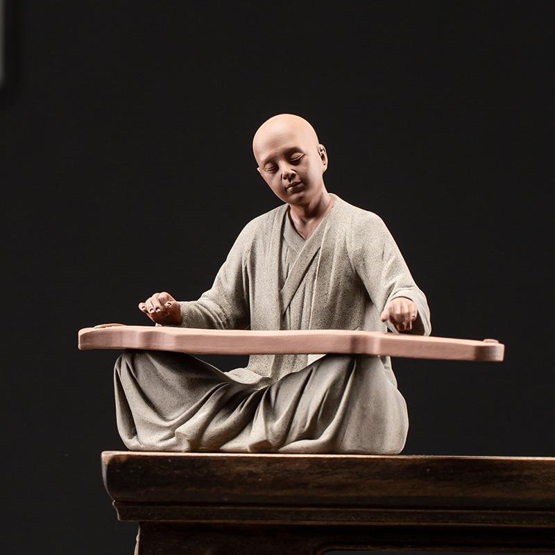 Ceramics Little Monk Decoration Statue Luxurious Home Room Office Character  Ornaments Chinese Specialty Crafts