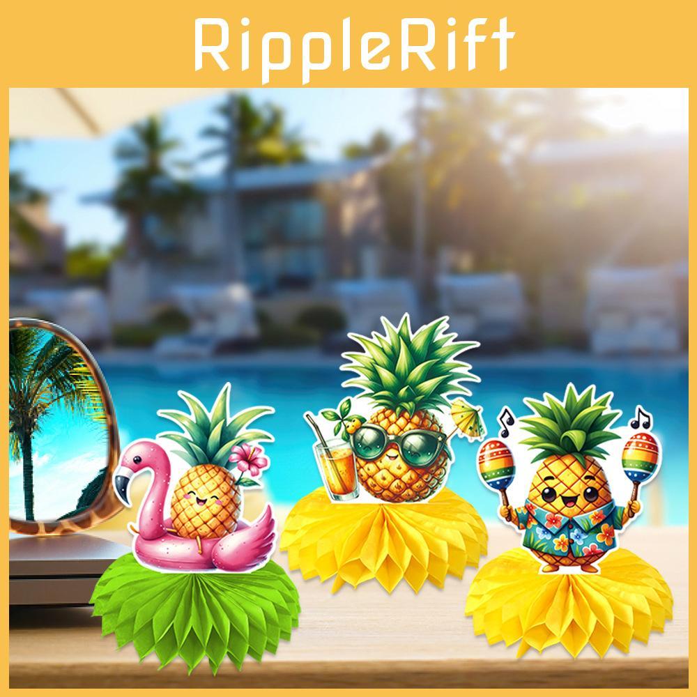 Themed Pineapple Paper Honeycomb Shaped Party Event Desktop Decor Ornament