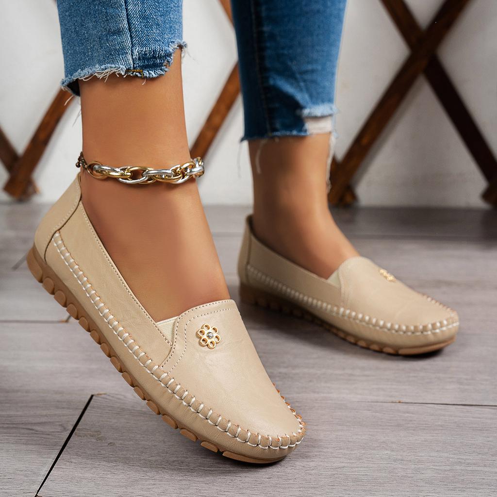 Mocassini Ortopedici Scarpe Per Donna Mocassini Ortopedici In Pelle Scarpe Eleganti Per Donna Scarpe Piatte Leggere Comfort Casuale - Scarpe Da Passeggio Con Fiore