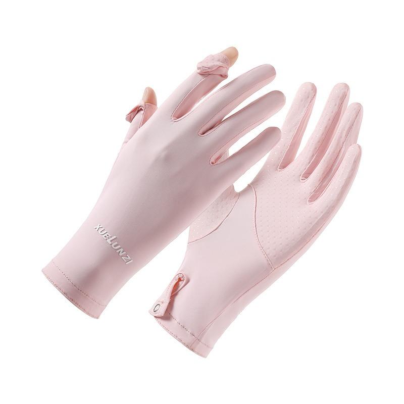 Sunscreen gloves women's UV protection spring and summer non-slip driving ice silk outdoor cycling thin original yarn sunscreen gloves