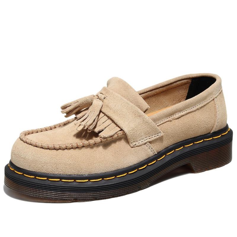 Velvet tassel women's leather low-top small leather shoes women's fashion student round head casual shoes