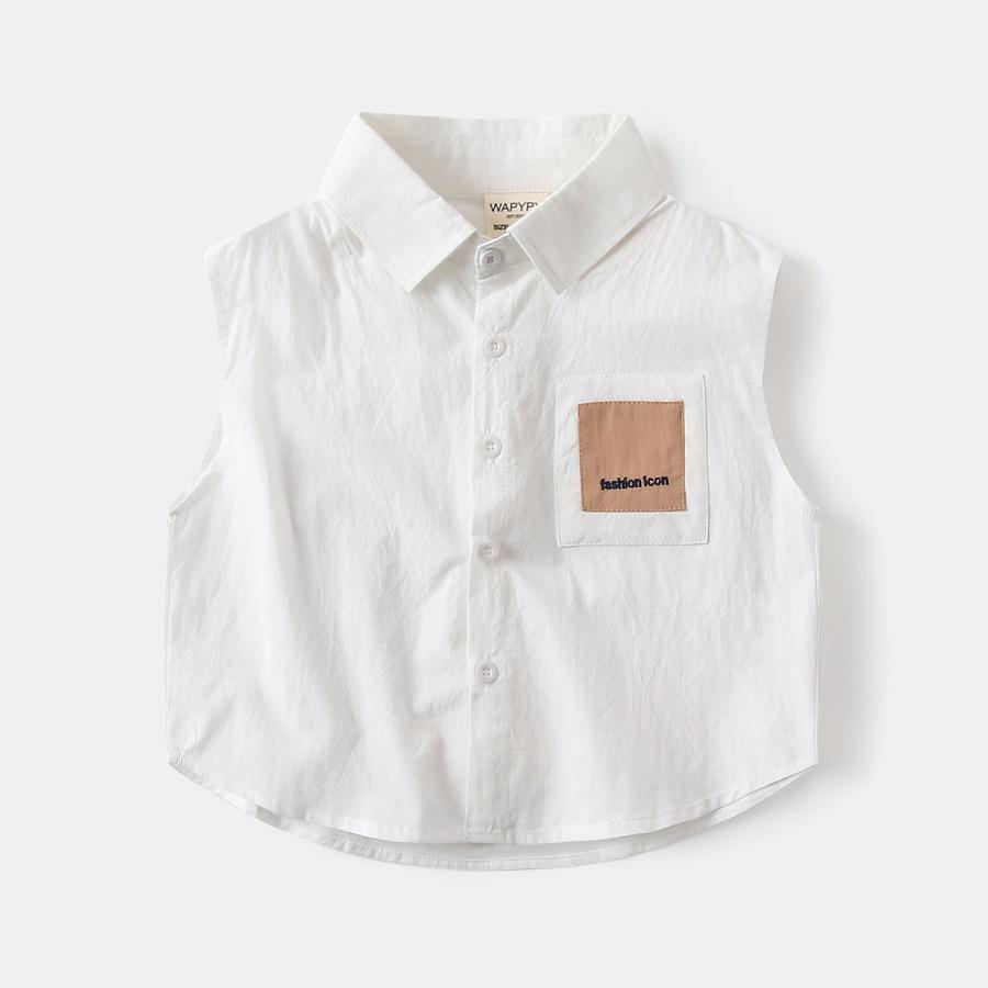 

Baby Boy Sleeveless Shirt Summer Thin Korean Style Cool Vest for Toddler Kids Boys Casual Tops T Shirt 130cm білий
