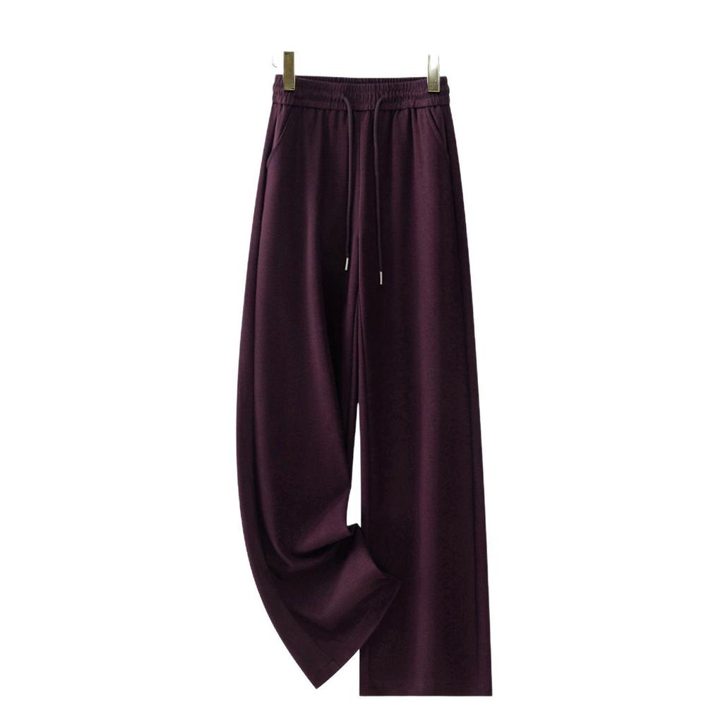 Women's High-Waisted Wide-Leg Pants - 2025 Spring/Autumn Collection: Slimming, Loose, Petite Fit, Straight-Leg Trousers